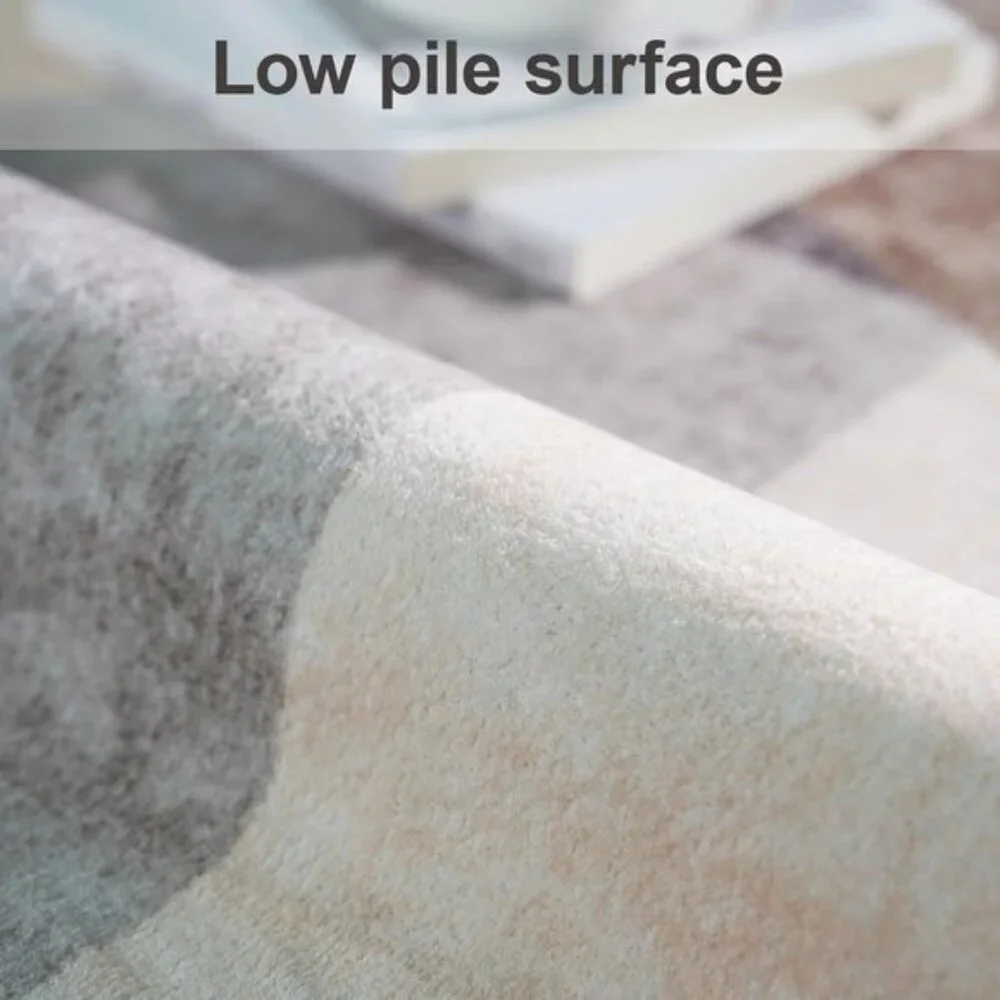 5x7 Brown & Grey Washable Geometric Area Rug, Modern Non-Slip Carpet for Room